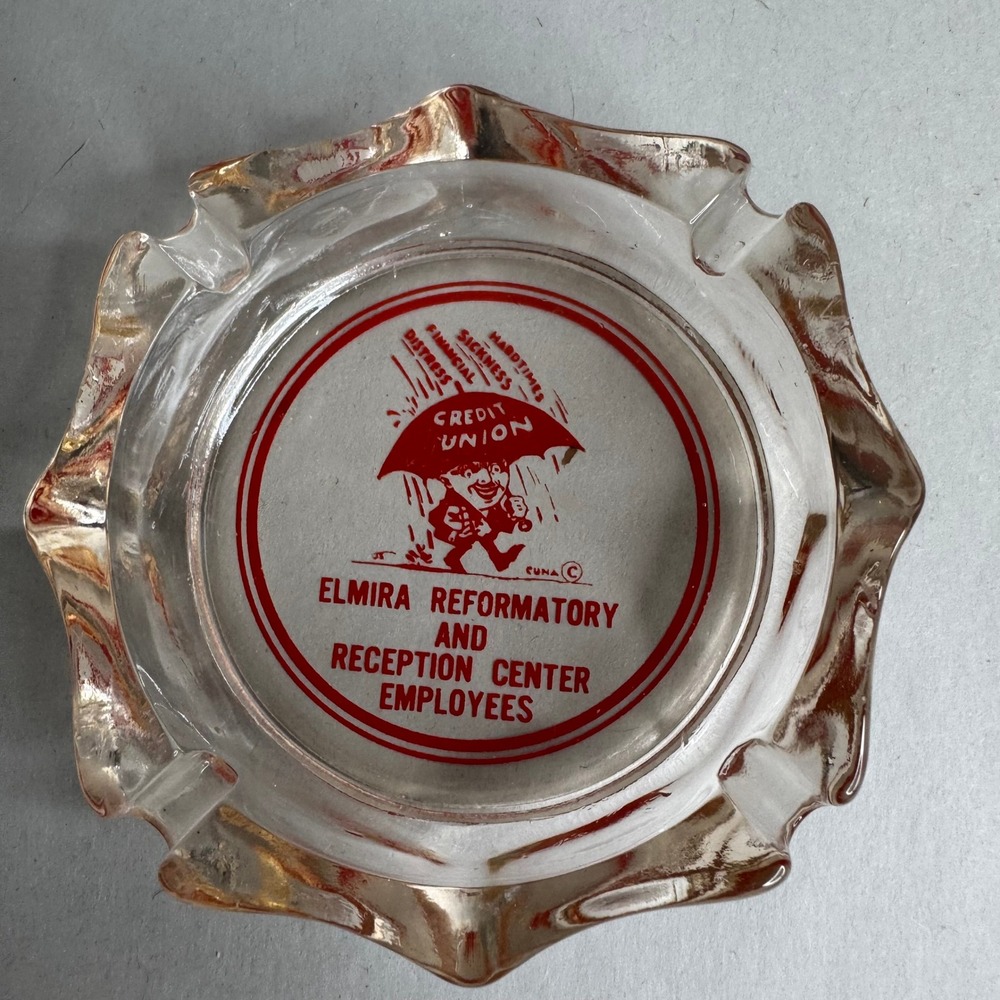 Vintage Elmira Reformatory and Reception Center Employees Credit Union Ashtray